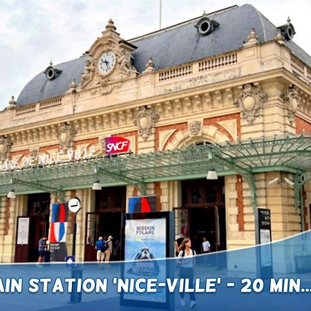 1 Min To The Beach Apartment - Kitchen - Tramway - Air Conditioner - Wifi - Promenade Des Anglais Nice Luaran gambar