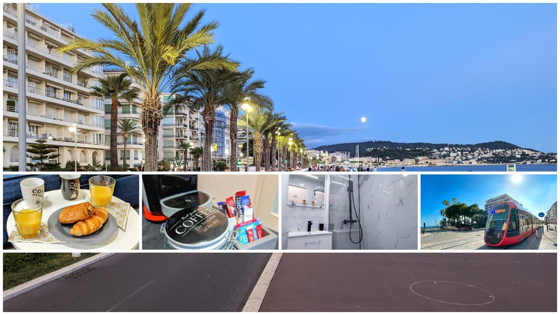 1 Min To The Beach Apartment - Kitchen - Tramway - Air Conditioner - Wifi - Promenade Des Anglais Nice Luaran gambar
